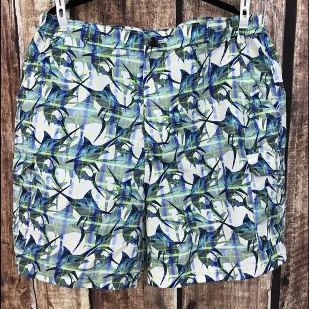 Reel Legends Fish Graphic Swim Shorts L